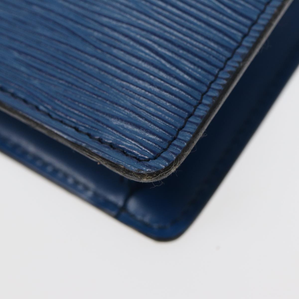 Louis Vuitton Montaigne Blue Leather Clutch Bag