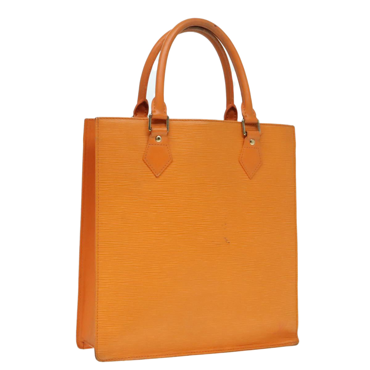 Louis Vuitton Sac Plat Orange Leather Tote Bag