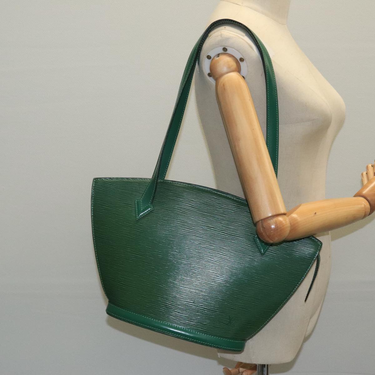 Louis Vuitton Saint Jacques Green Leather Shoulder Bag