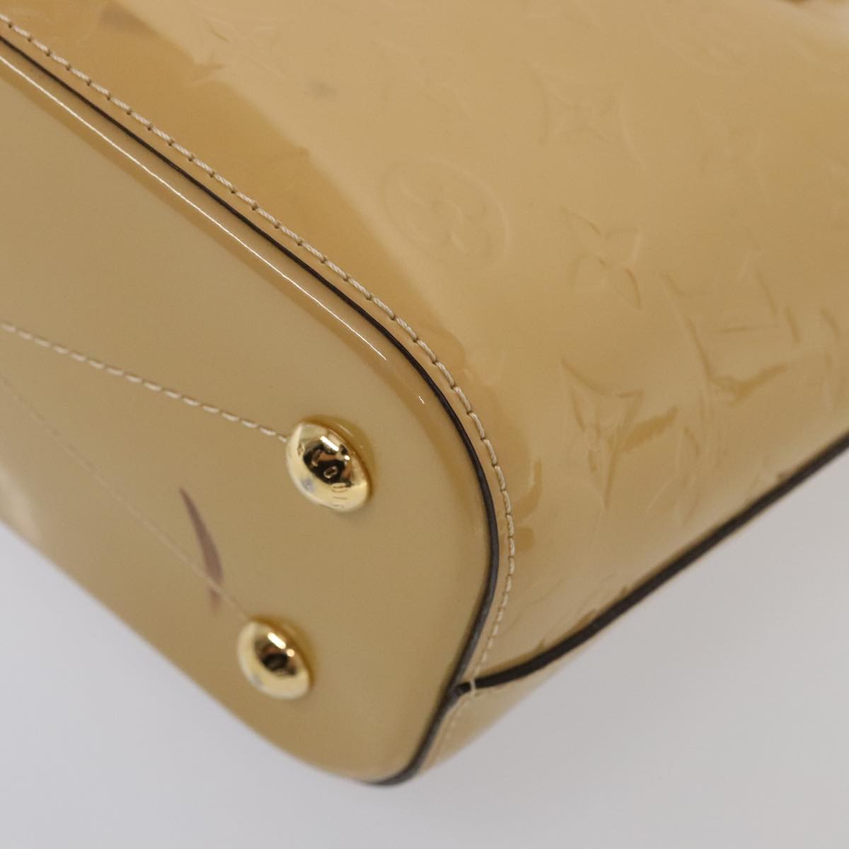 Louis Vuitton Montebello Camel Patent Leather Handbag