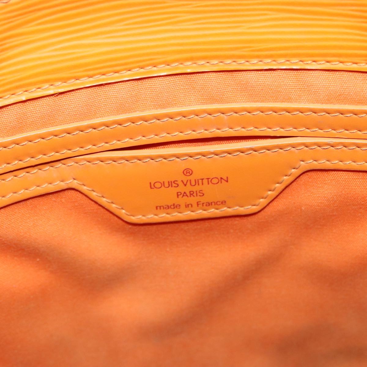 Louis Vuitton Sac Plat Orange Leather Tote Bag