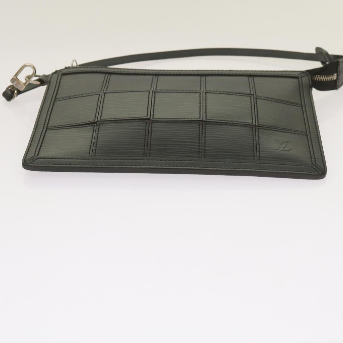 Louis Vuitton Delmonico Black Leather Clutch Bag