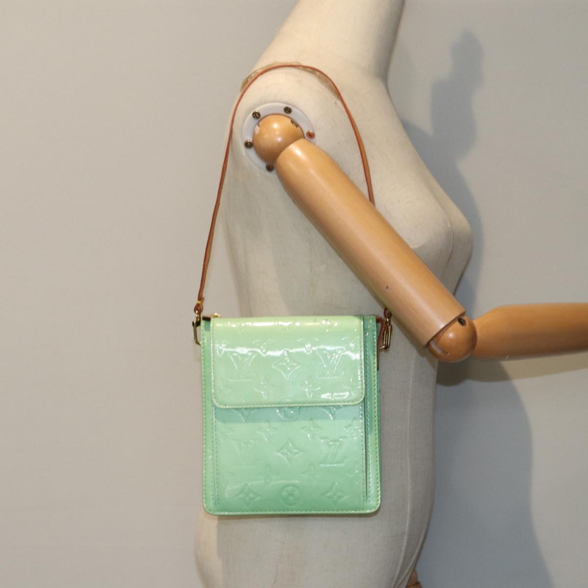 Louis Vuitton Mott Blue Patent Leather Clutch Bag
