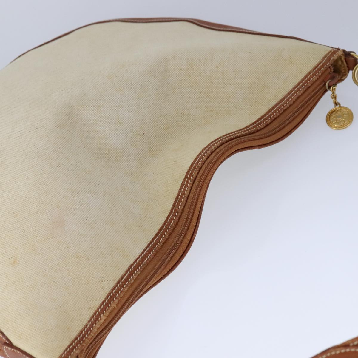Gucci Vintage Beige Canvas Shoulder Bag