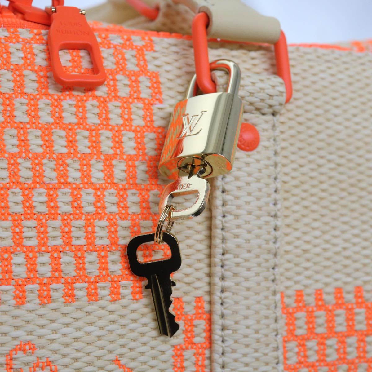 Louis Vuitton Keepall Bandouliere 50 Orange Canvas Travel Bag