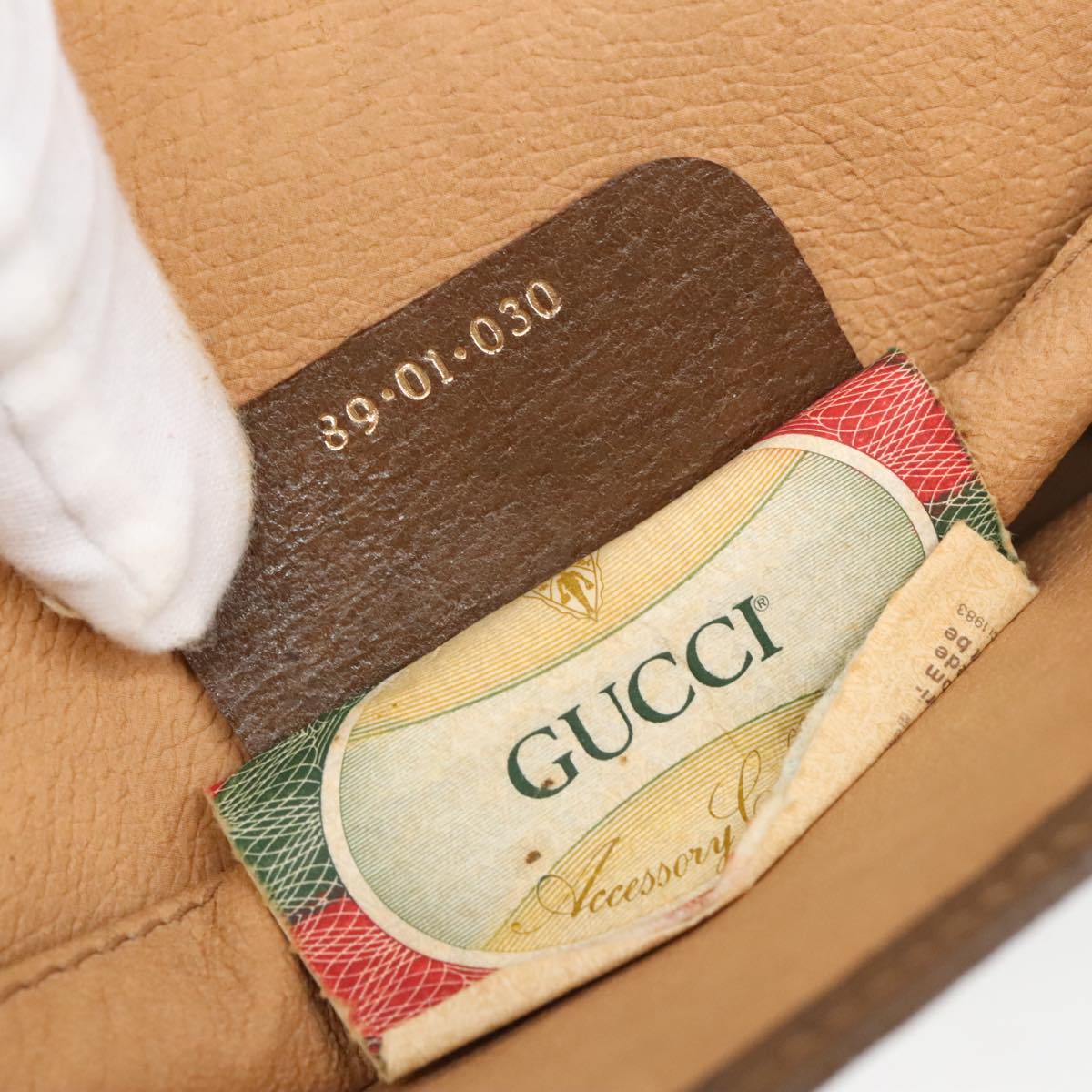 Gucci Sherry Beige Canvas Clutch Bag