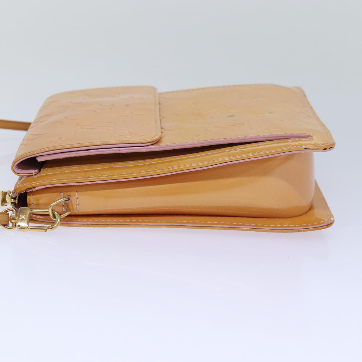 Louis Vuitton Mott Beige Patent Leather Clutch Bag