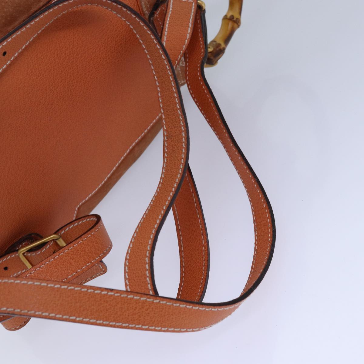 Gucci Bamboo Orange Suede Backpack Bag