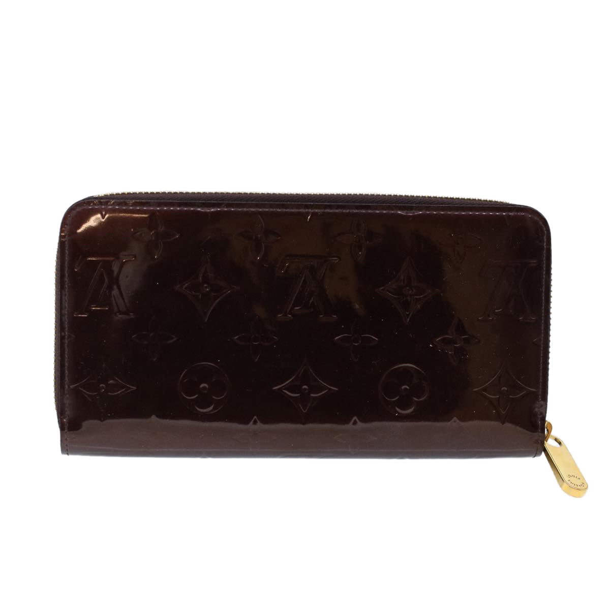 Louis Vuitton Portefeuille Zippy Burgundy Patent Leather Wallet