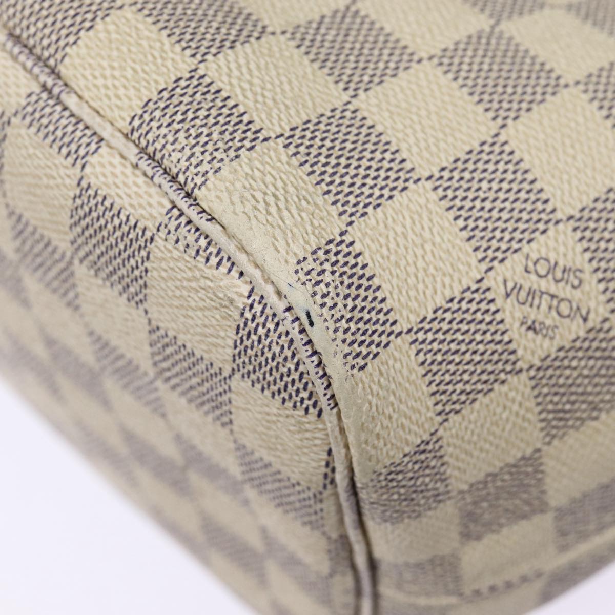 Louis Vuitton Neverfull Mm White Canvas Tote Bag