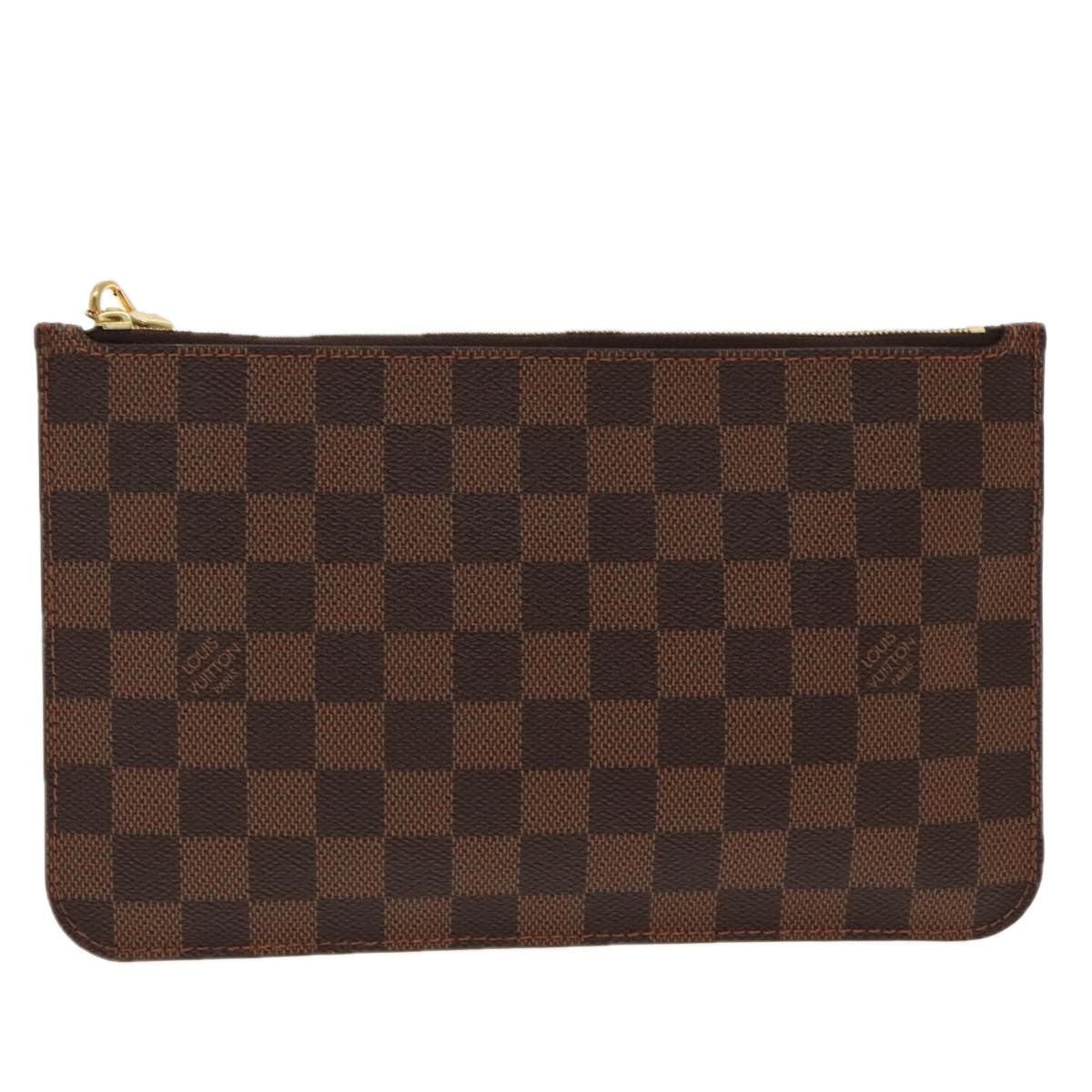 Louis Vuitton Neverfull Pouch Brown Canvas Clutch Bag