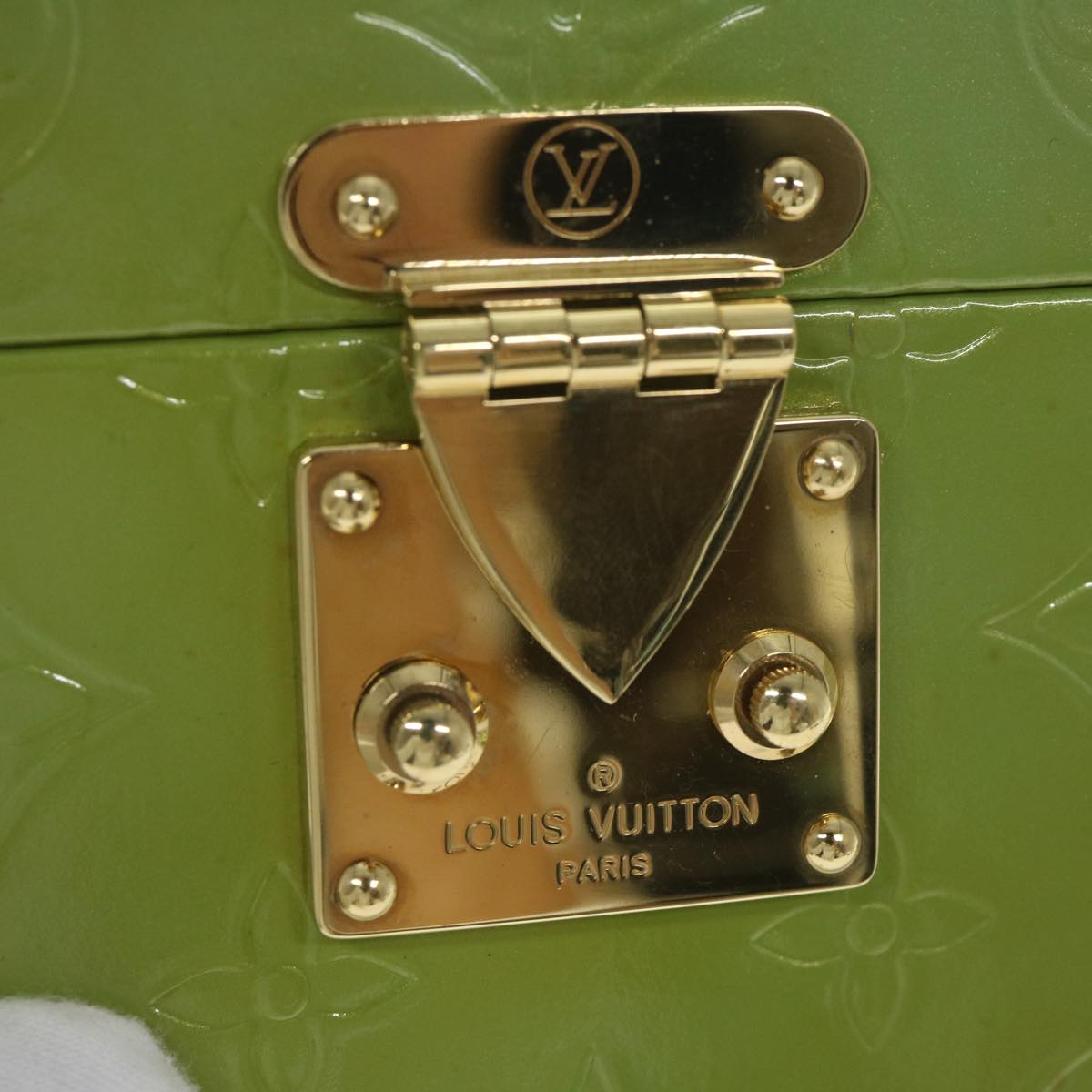 Louis Vuitton Bleecker Green Patent Leather Clutch Bag