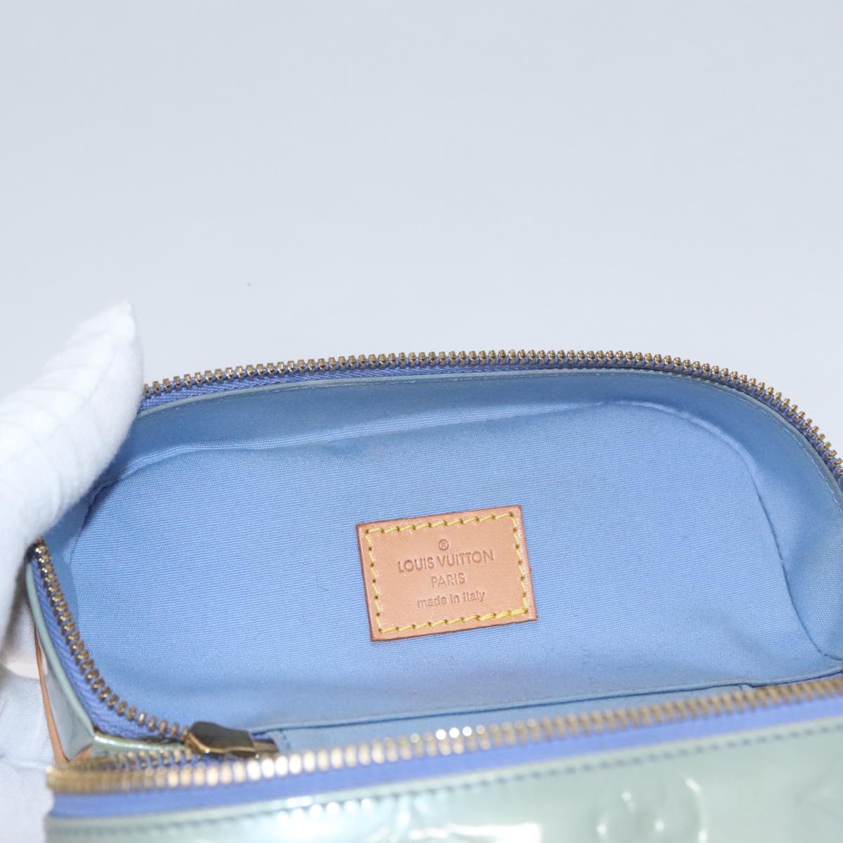 Louis Vuitton Sullivan Grey Patent Leather Shoulder Bag
