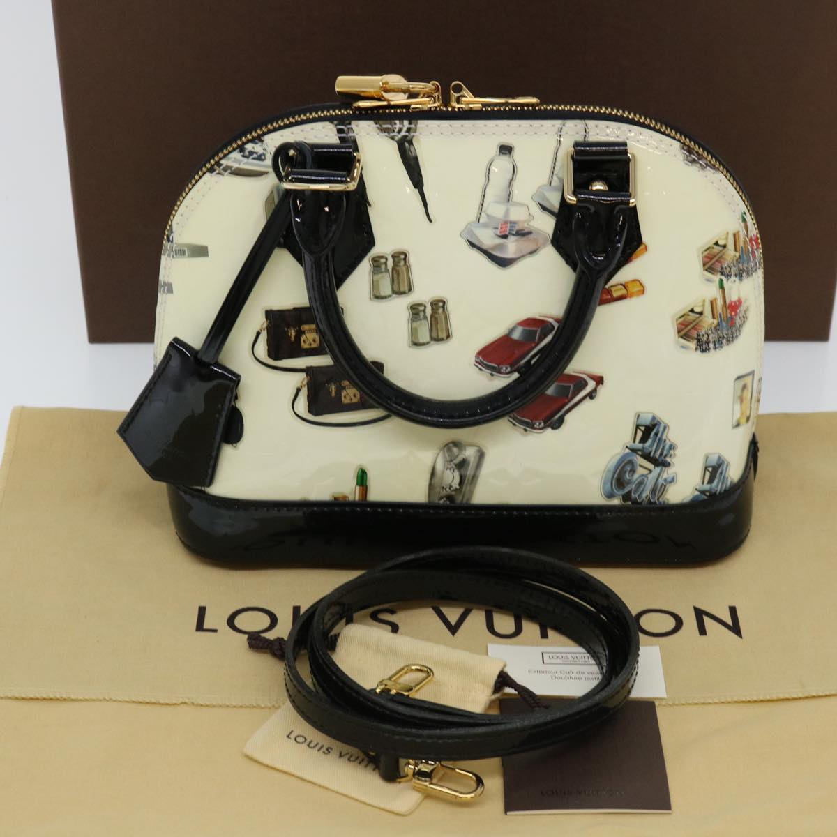 Louis Vuitton Alma White Patent Leather Handbag