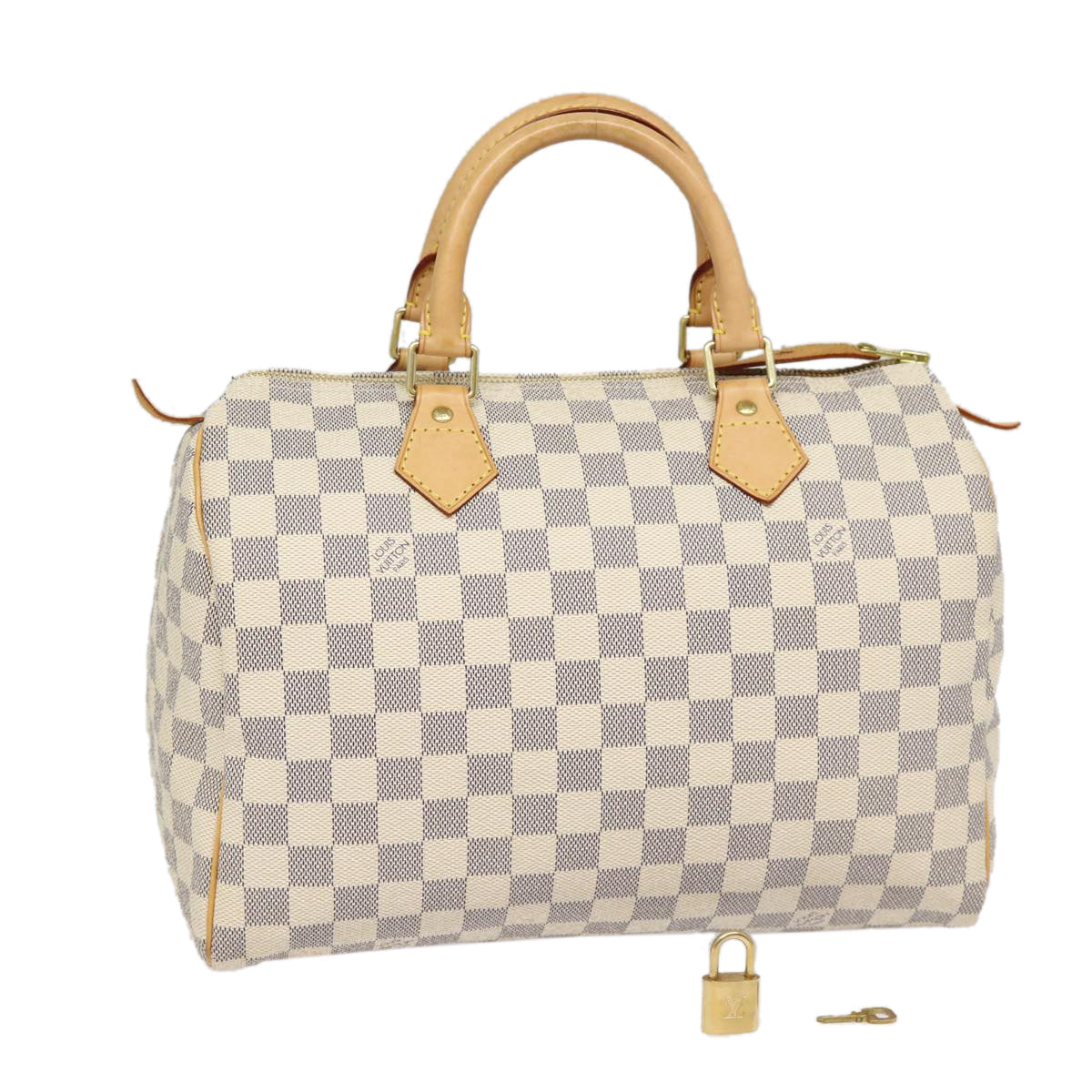 Louis Vuitton Speedy 30 White Canvas Handbag