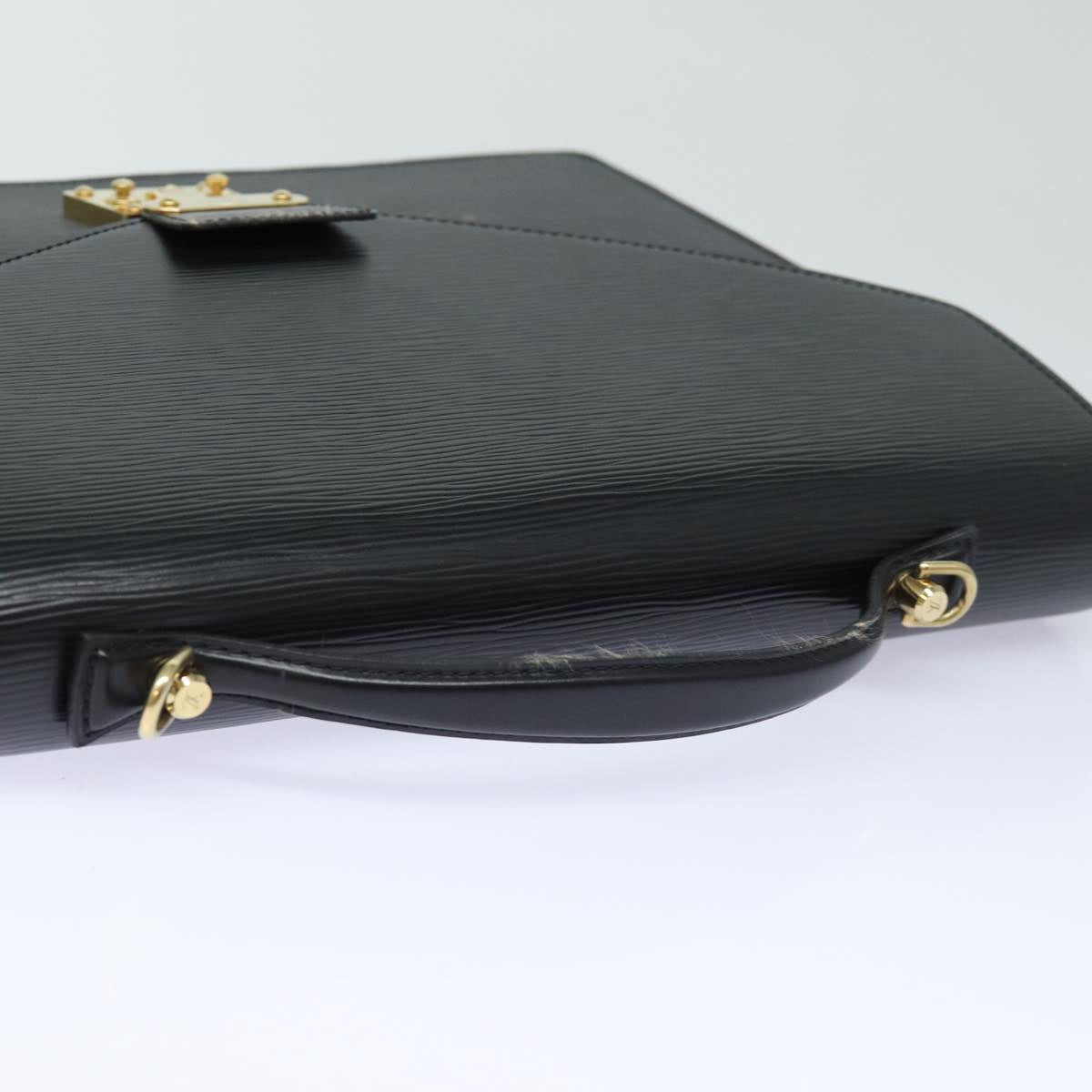 Louis Vuitton Porte Documents Black Leather Briefcase Bag