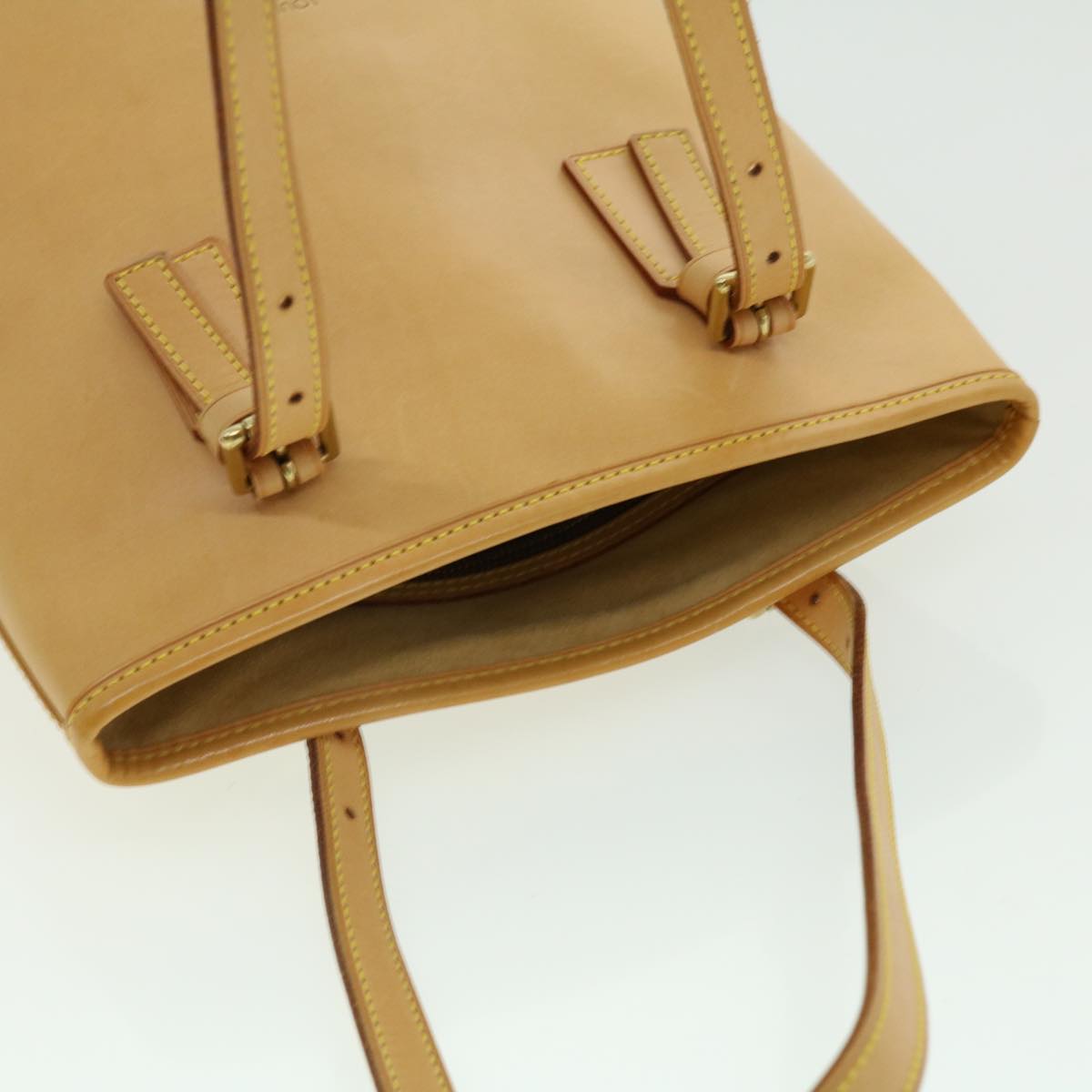 Louis Vuitton Bucket Pm Beige Leather Shoulder Bag