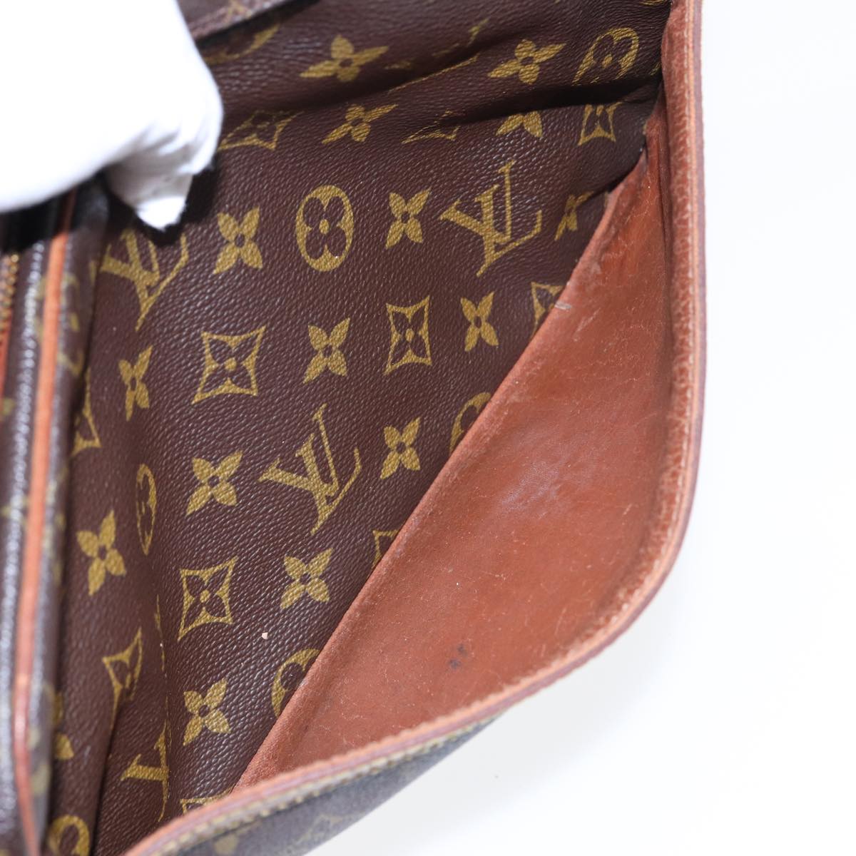 Louis Vuitton Compiegne 28 Brown Canvas Clutch Bag