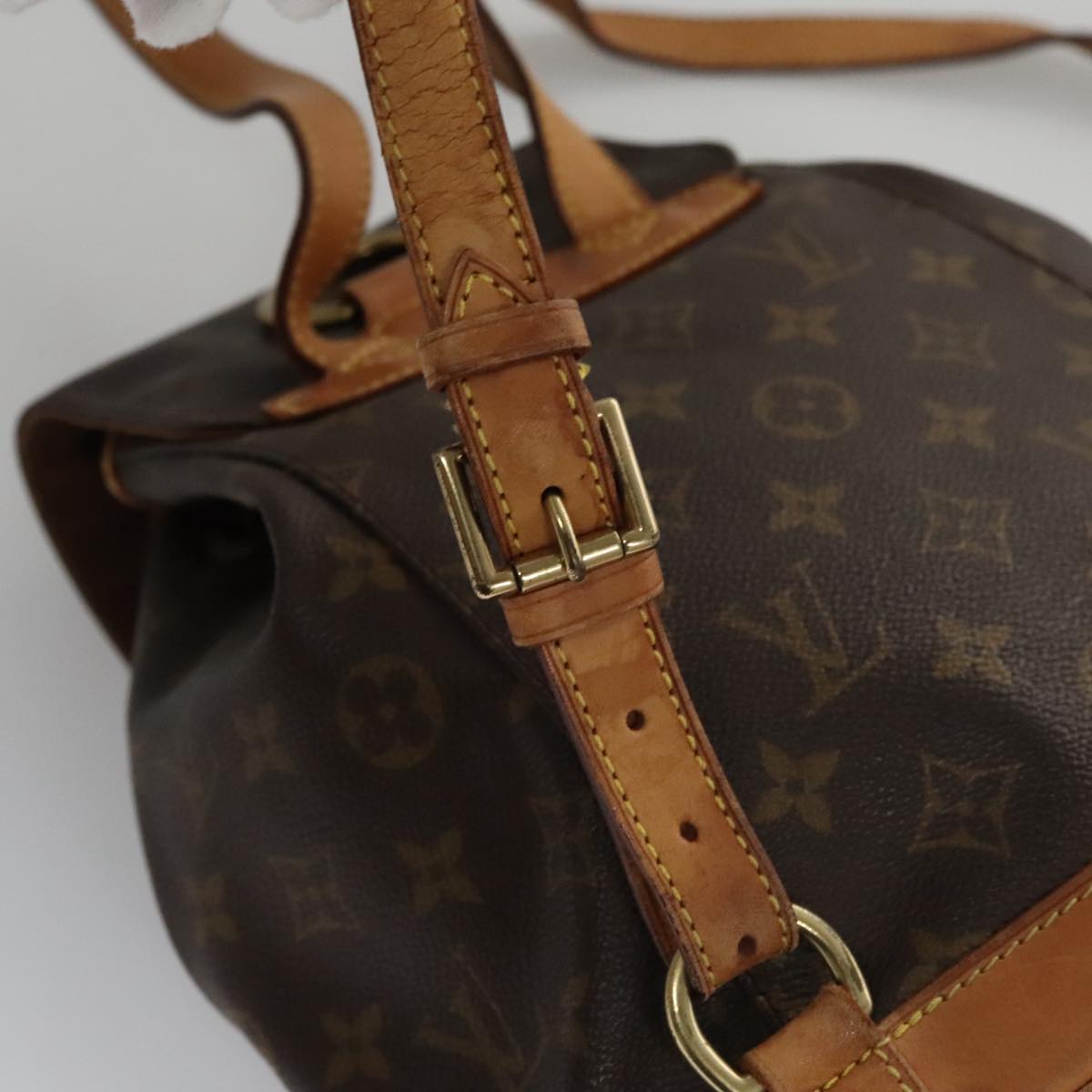 Louis Vuitton Montsouris Mm Brown Canvas Backpack Bag