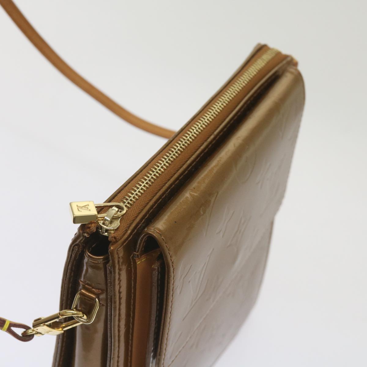 Louis Vuitton Mott Copper Patent Leather Handbag