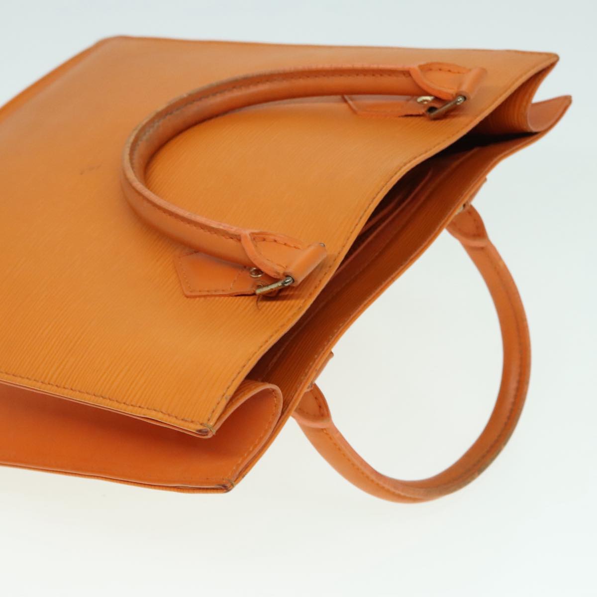Louis Vuitton Sac Plat Orange Leather Tote Bag