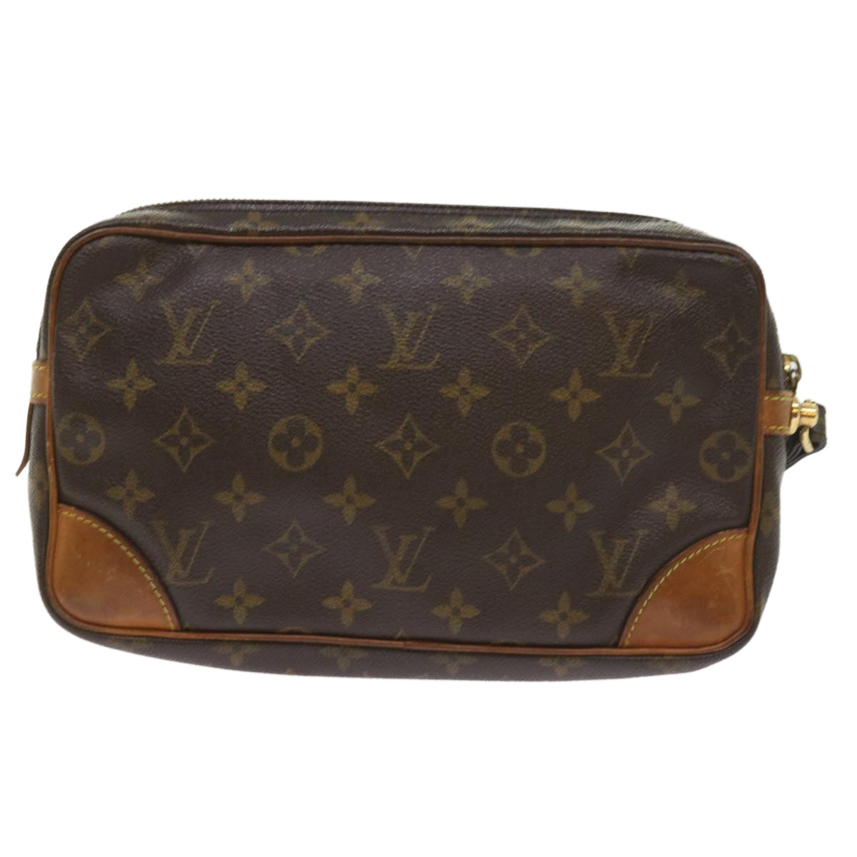 Louis Vuitton Marly Dragonne Brown Canvas Clutch Bag