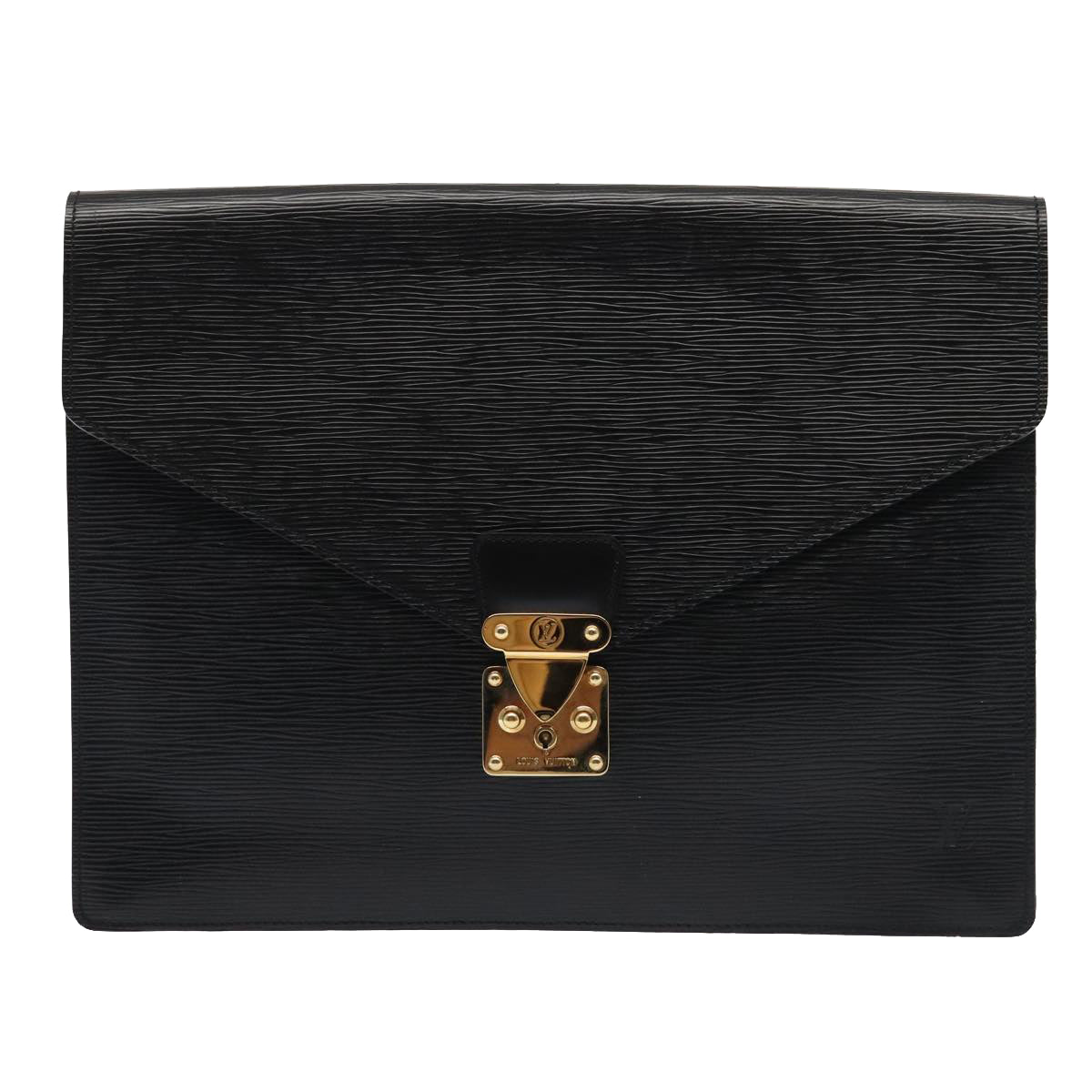 Louis Vuitton Senateur Black Leather Clutch Bag