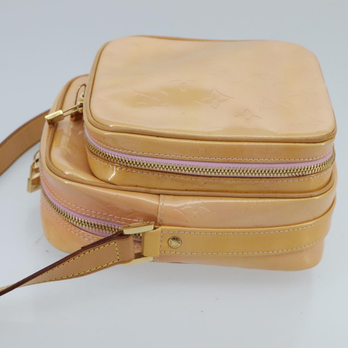 Louis Vuitton Wooster Camel Patent Leather Shoulder Bag