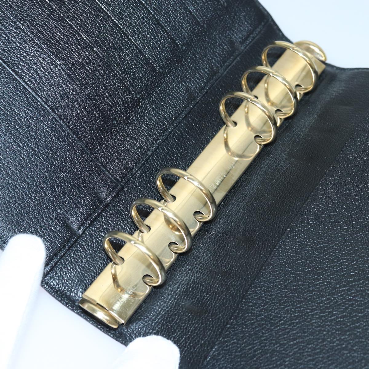 Louis Vuitton Agenda Mm Black Leather Wallet