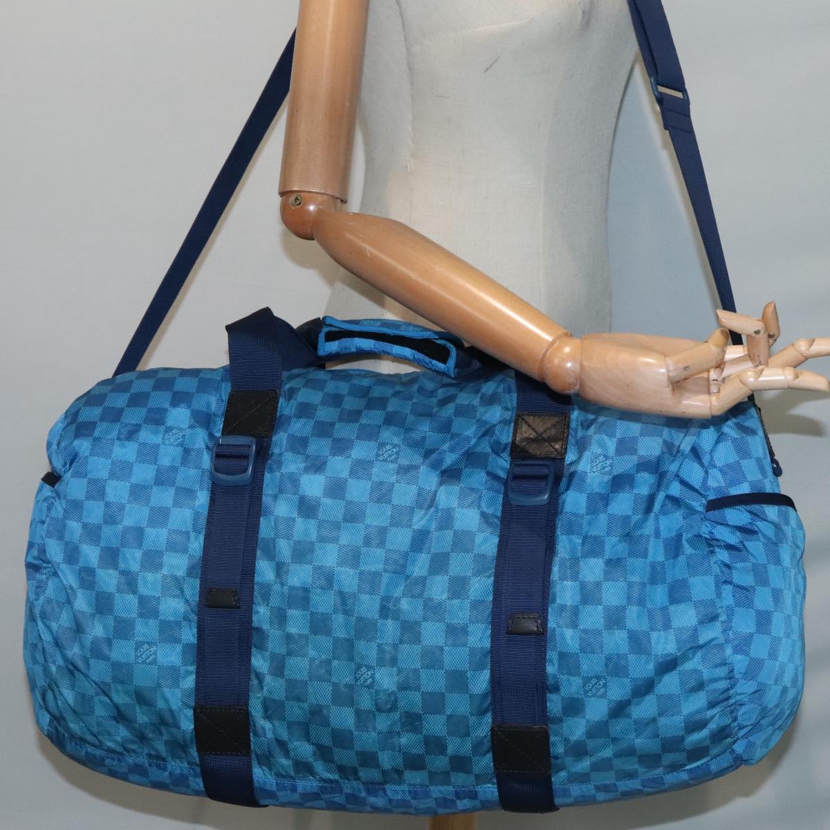 Louis Vuitton Practical Blue Canvas Travel Bag