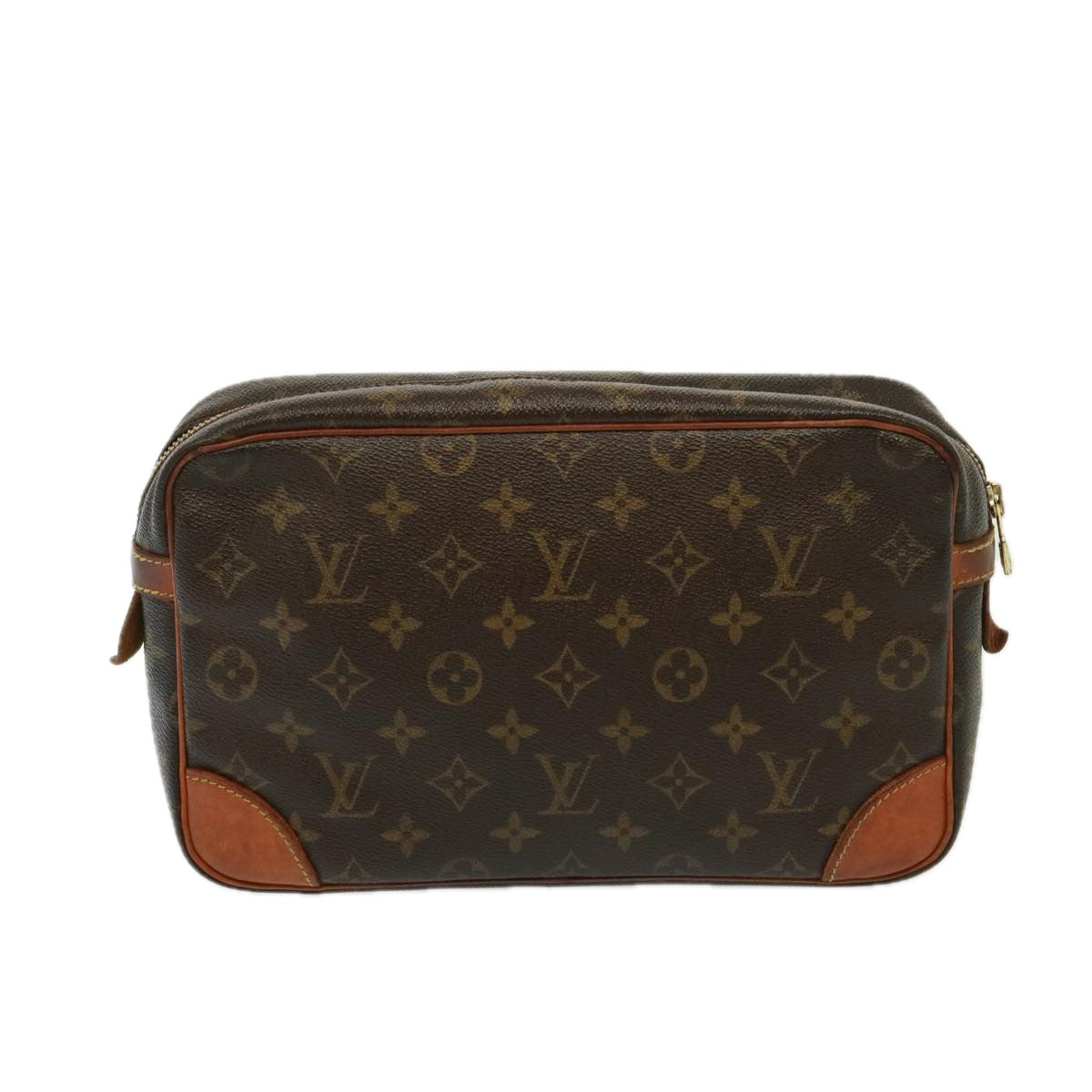 Louis Vuitton Compiegne 28 Brown Canvas Clutch Bag