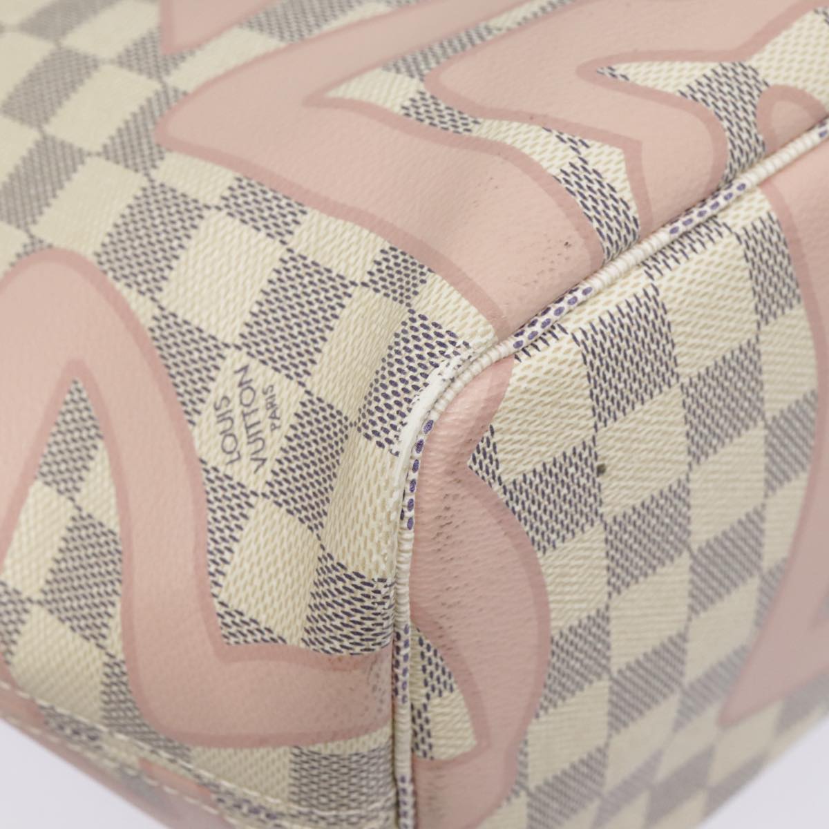 Louis Vuitton Neverfull Mm White Canvas Tote Bag