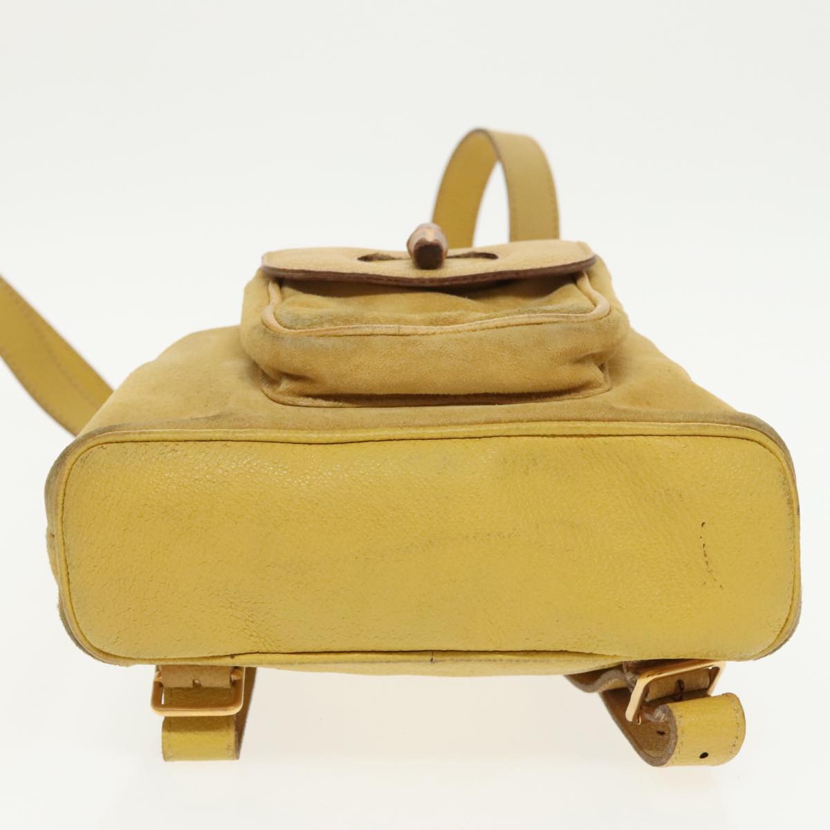 Gucci Bamboo Yellow Leather Backpack Bag