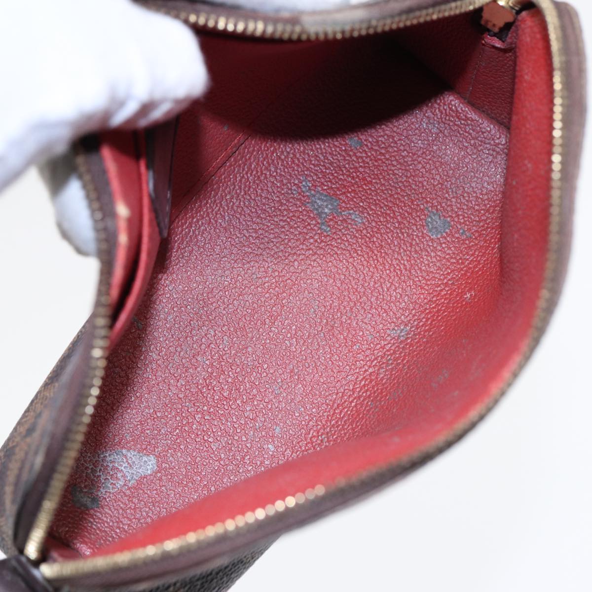 Louis Vuitton Trousse A Maquillage Brush Brown Canvas Clutch Bag