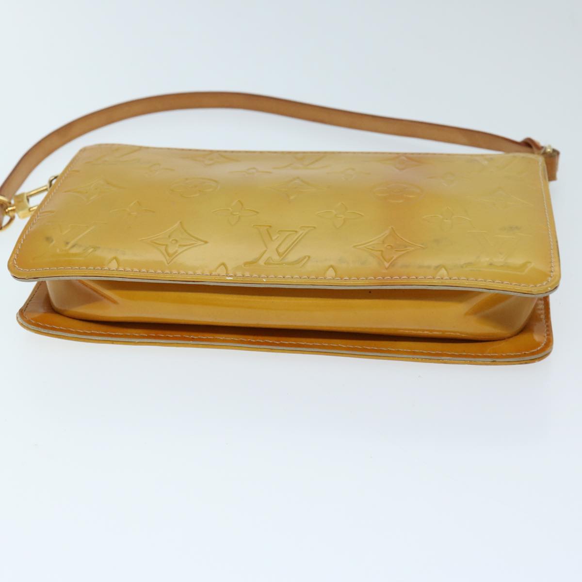 Louis Vuitton Lexington Beige Patent Leather Clutch Bag