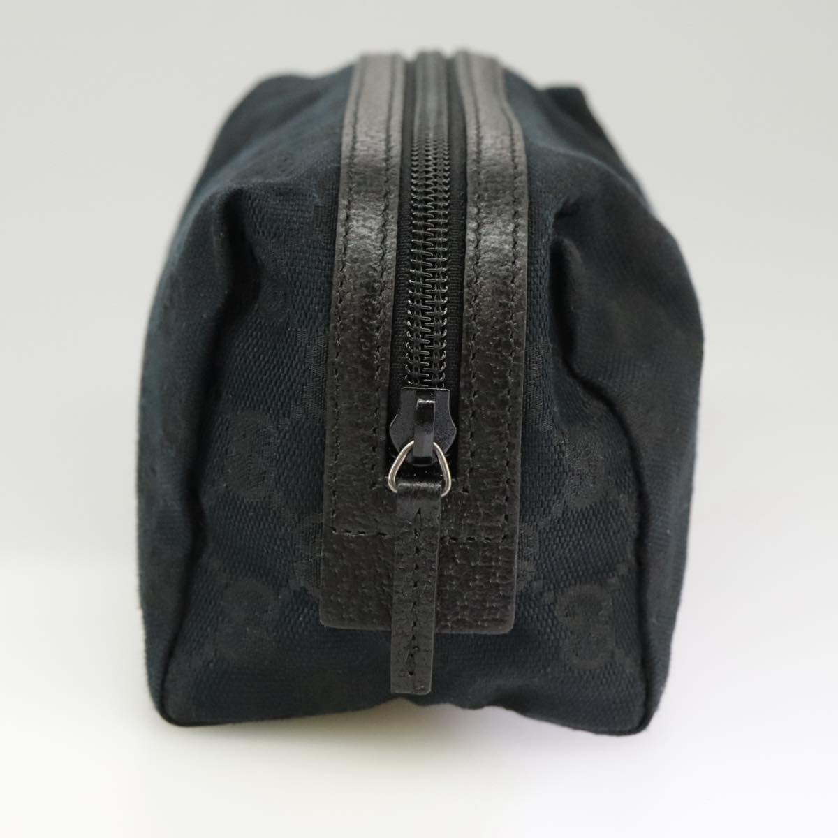 Gucci Cosmetic Pouch Black Canvas Clutch Bag