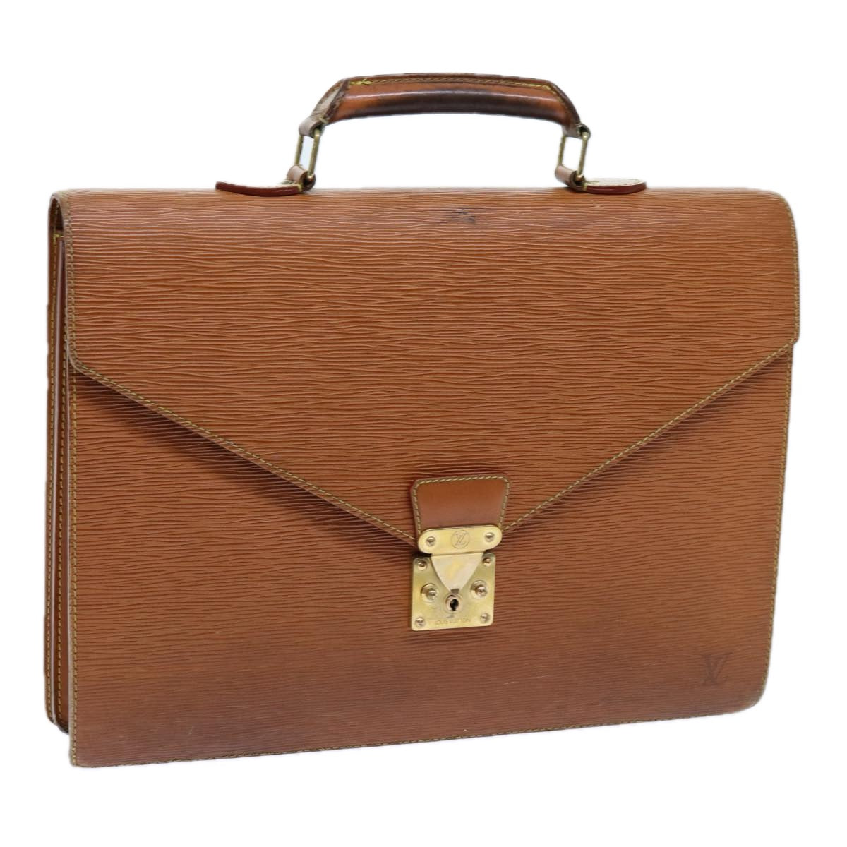 Louis Vuitton Serviette Brown Leather Briefcase Bag