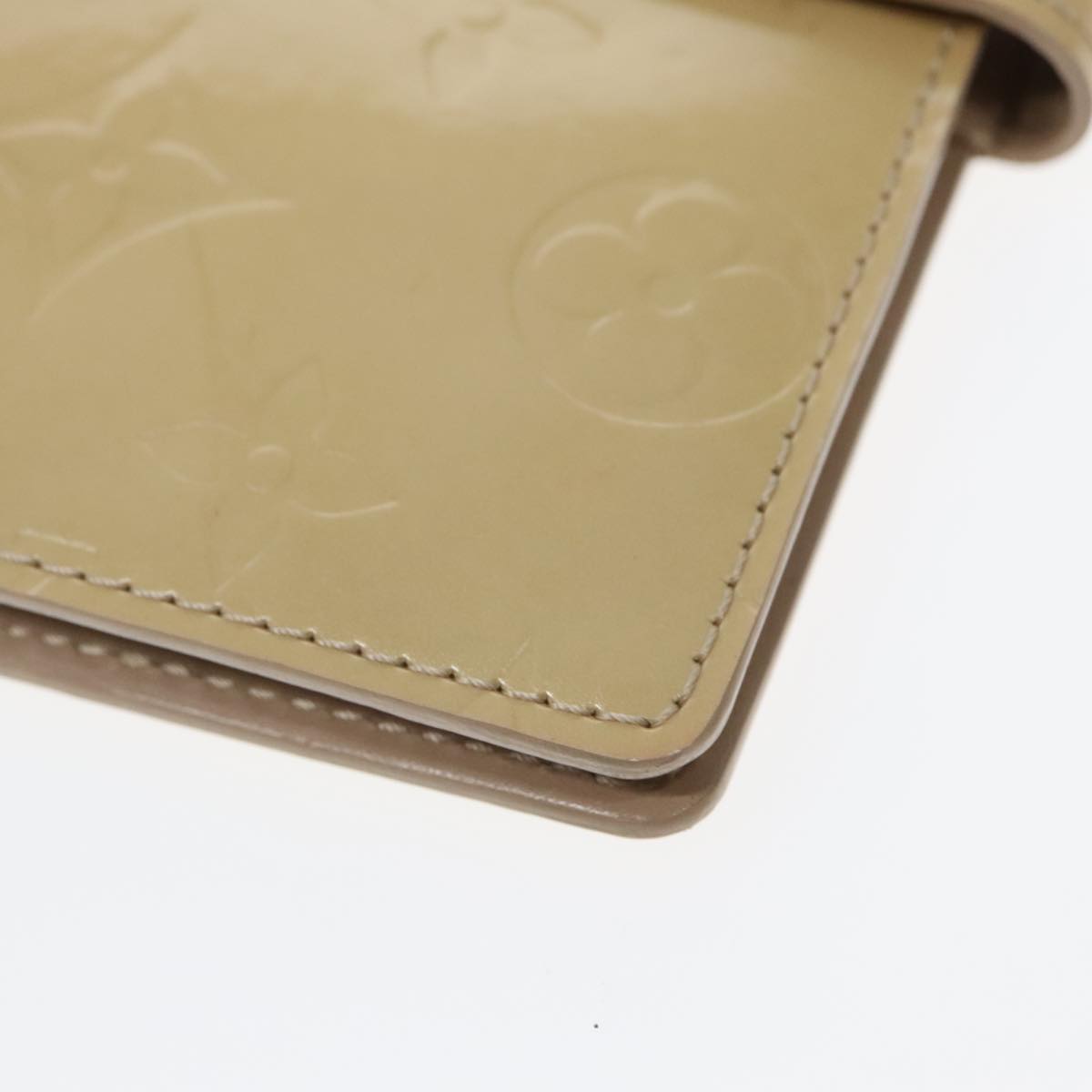 Louis Vuitton Agenda Pm Beige Patent Leather Wallet