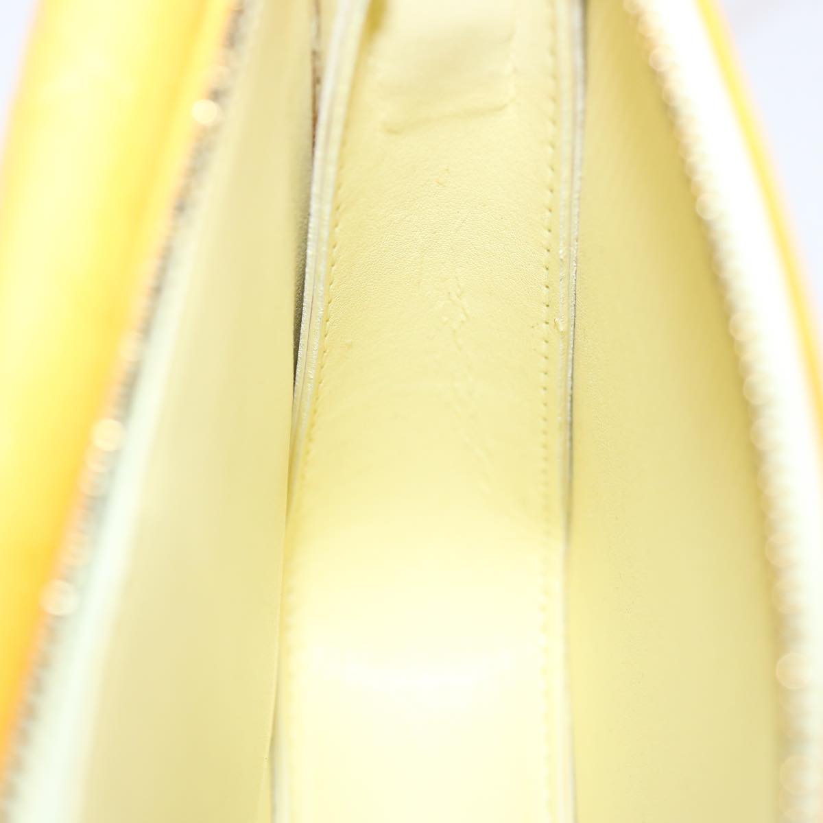 Louis Vuitton Mott Yellow Patent Leather Clutch Bag