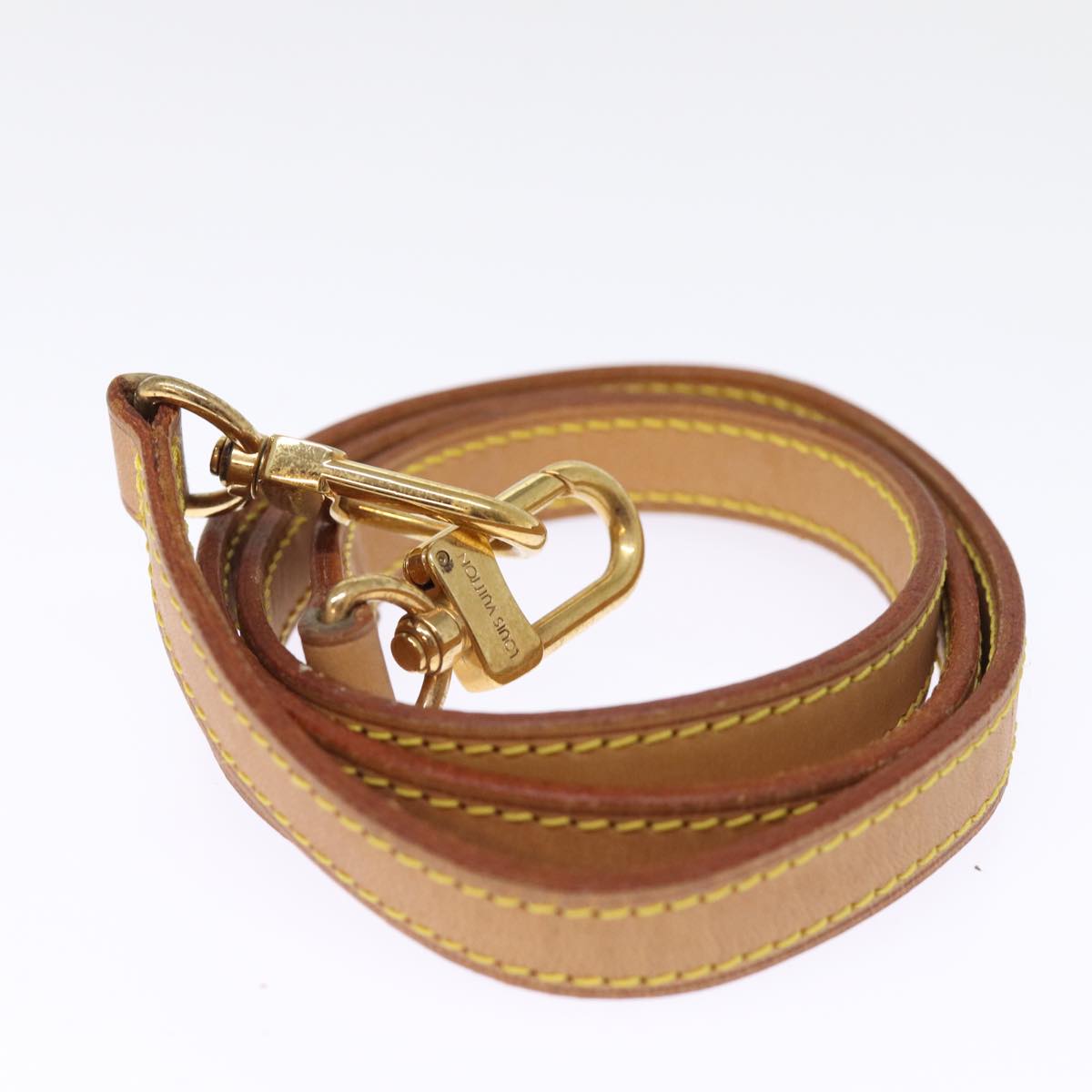 Louis Vuitton Shoulder Strap Beige Leather Bag Jewelry
