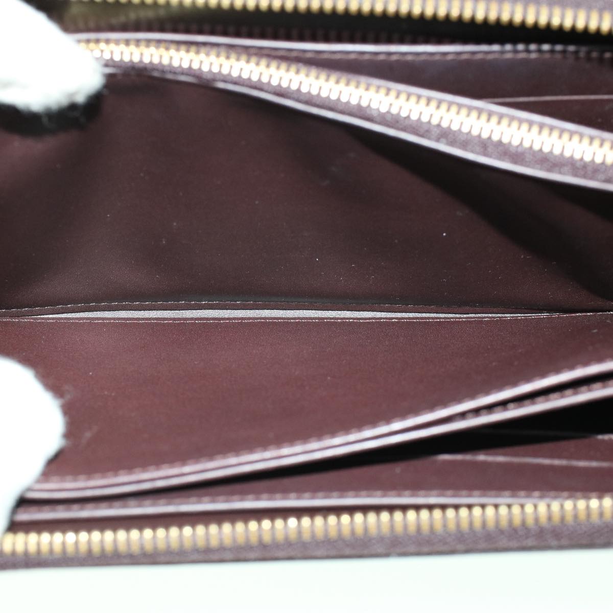 Louis Vuitton Portefeuille Zippy Burgundy Patent Leather Wallet