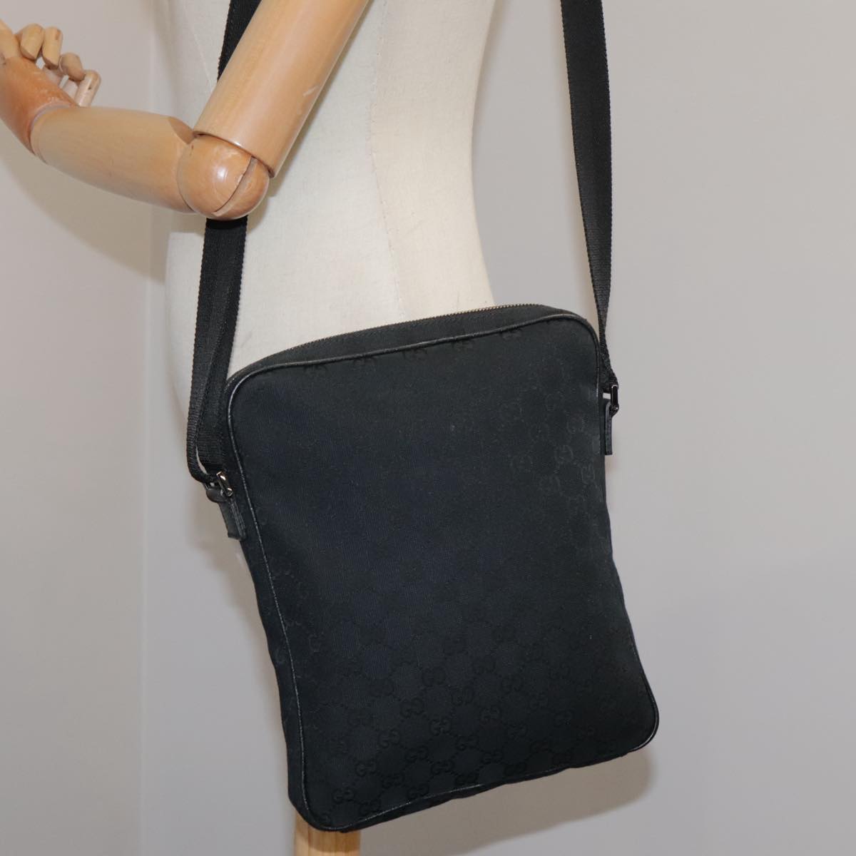 Gucci Black Canvas Shoulder Bag