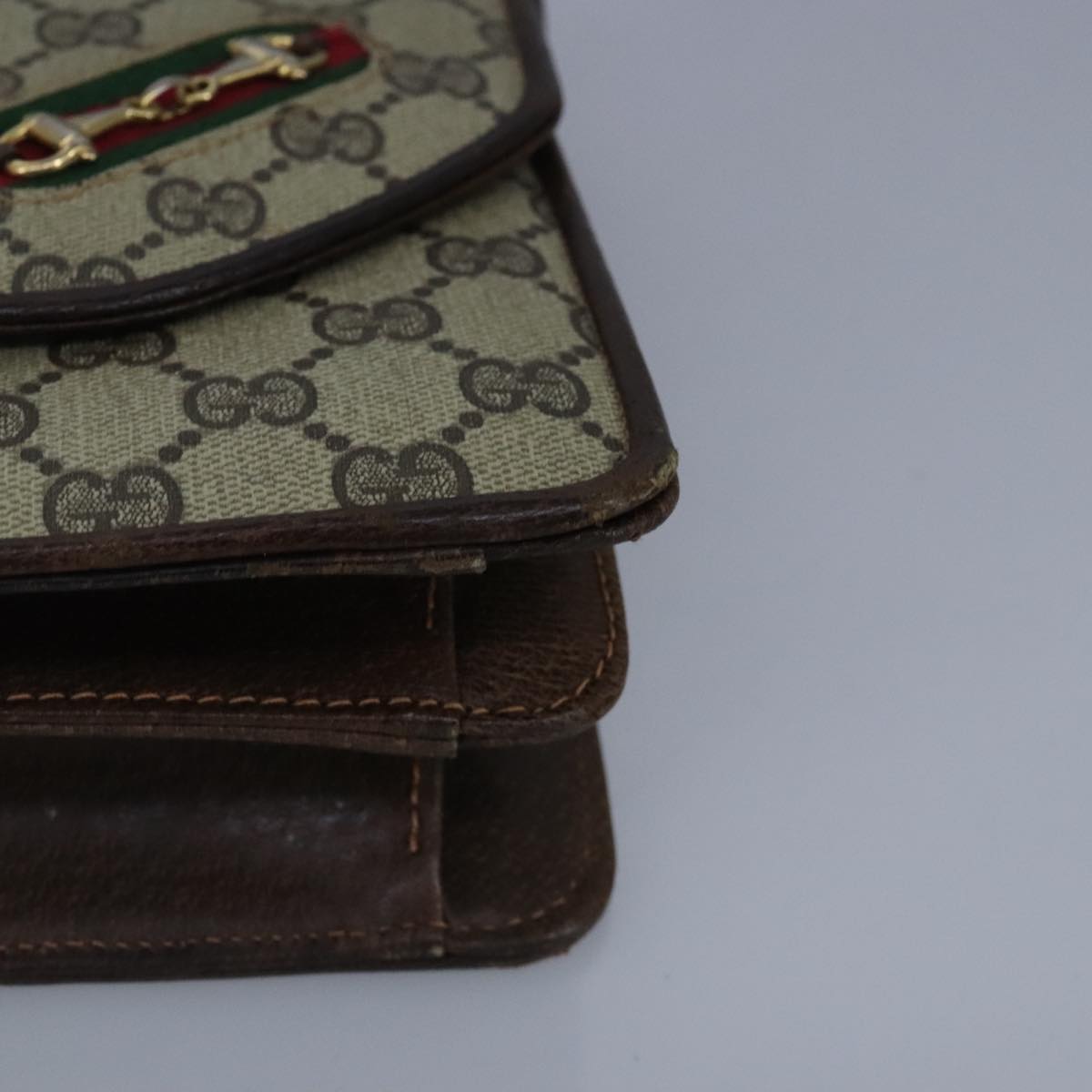 Gucci Horsebit Beige Canvas Shoulder Bag