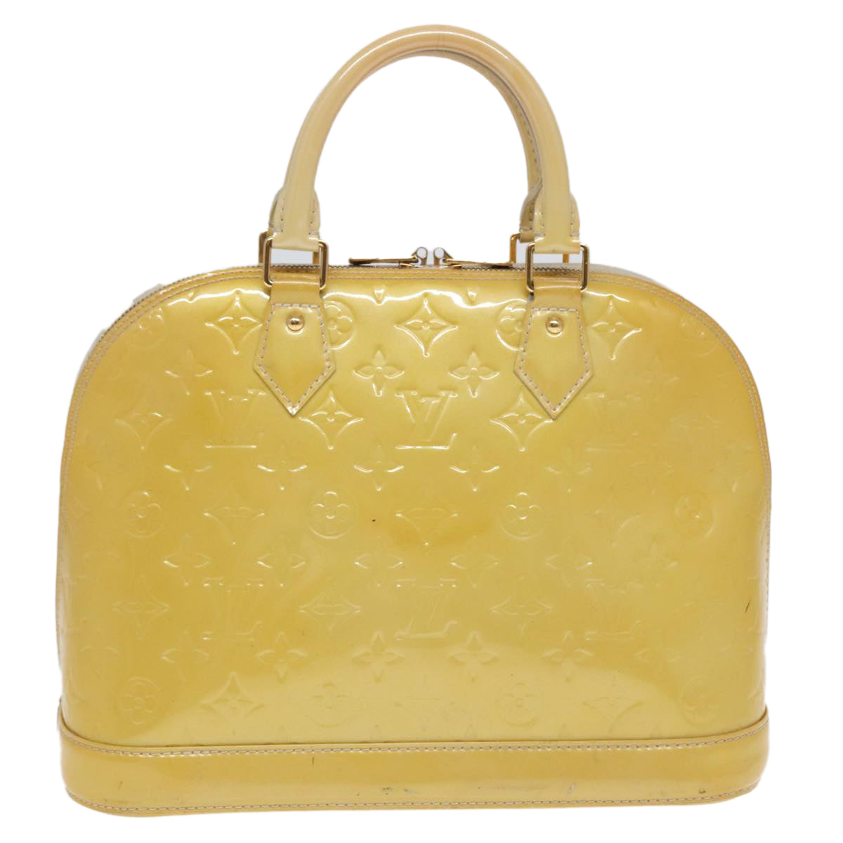 Louis Vuitton Alma Yellow Patent Leather Handbag