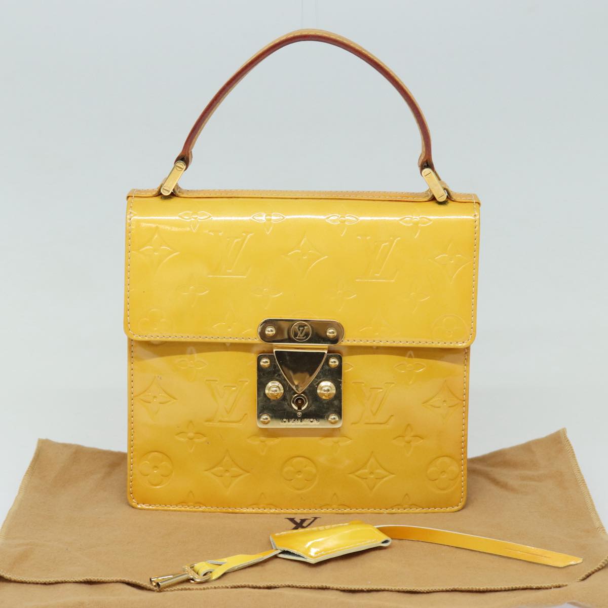 Louis Vuitton Spring Street Yellow Patent Leather Handbag