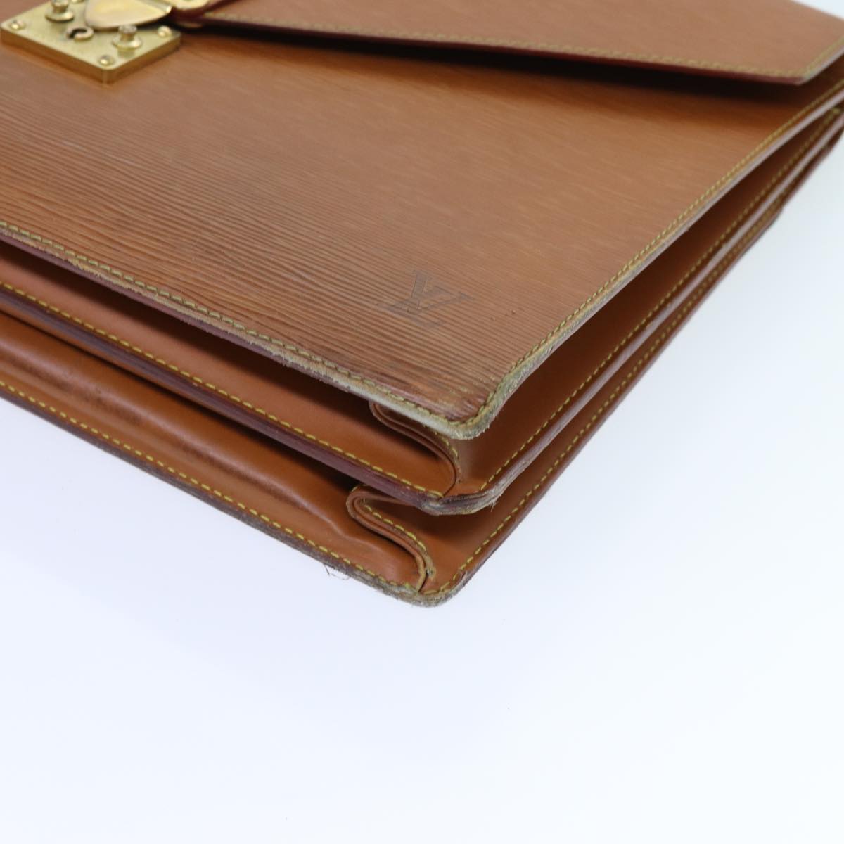 Louis Vuitton Serviette Brown Leather Briefcase Bag