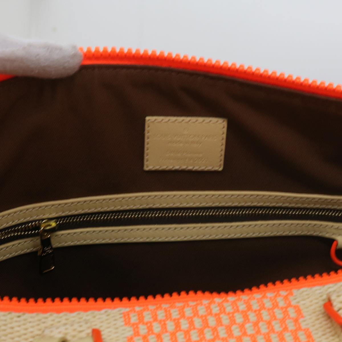 Louis Vuitton Keepall Bandouliere 50 Orange Canvas Travel Bag