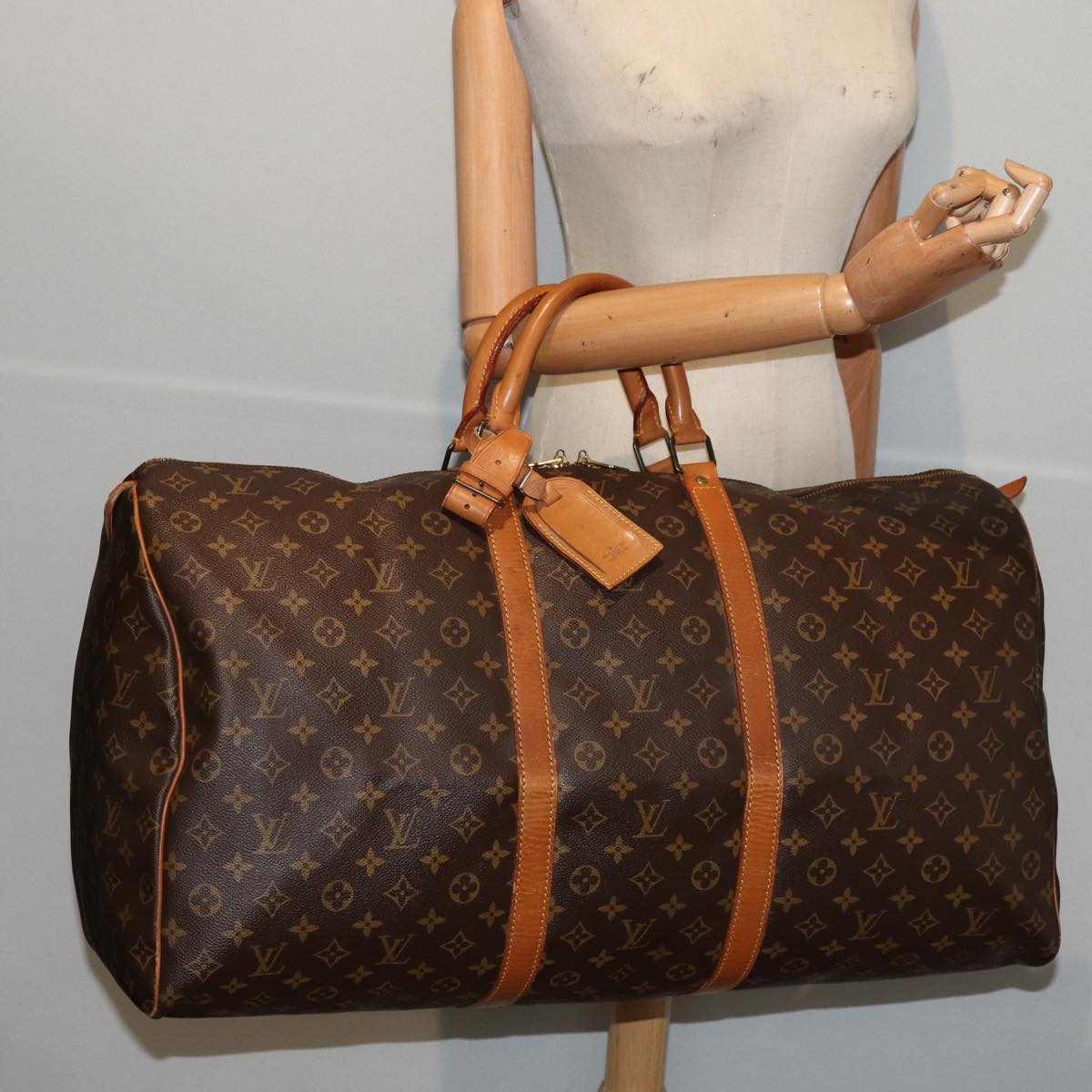 Louis Vuitton Keepall 60 Brown Canvas Travel Bag