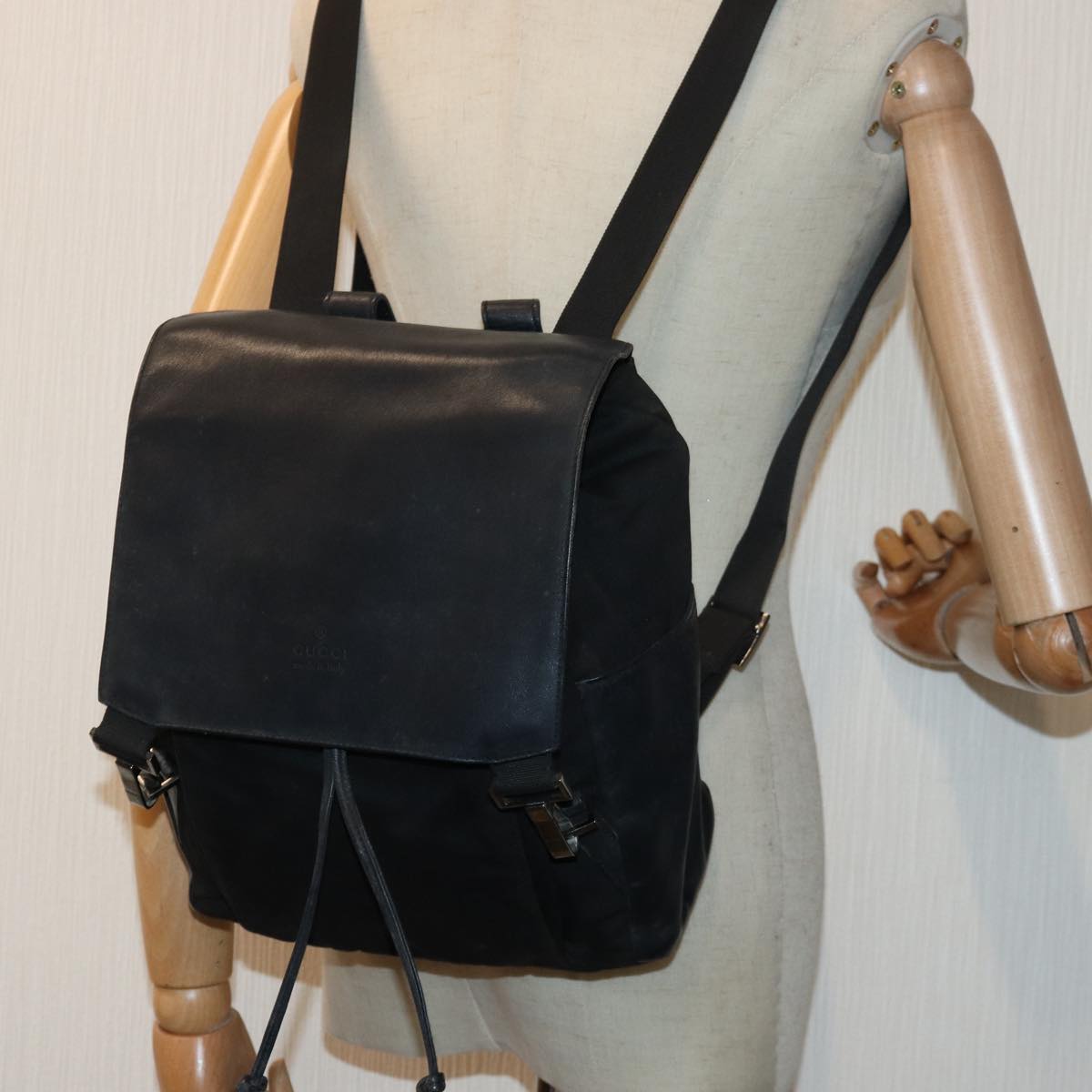 Gucci Black Synthetic Backpack Bag