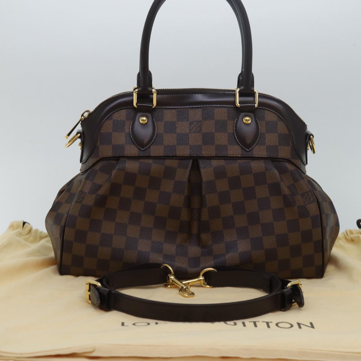 Louis Vuitton Trevi Brown Canvas Handbag